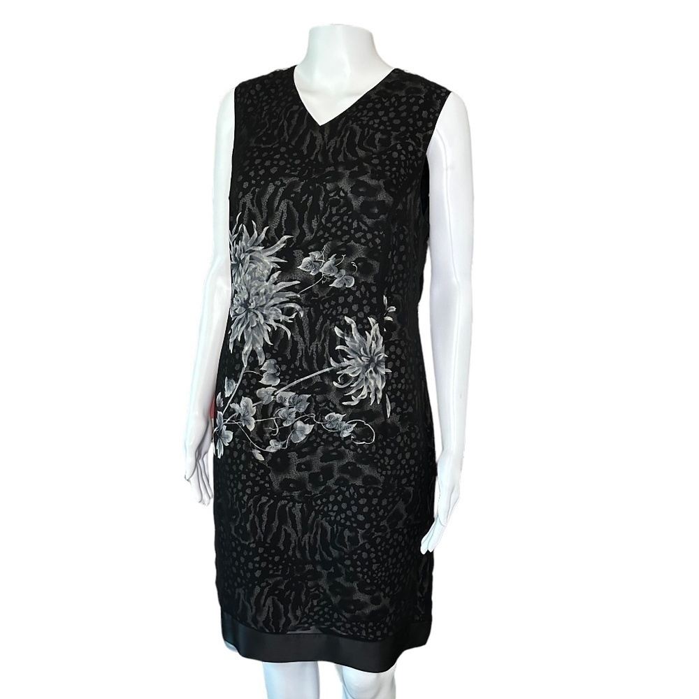 Carol Little Dress Size 10 Silk Floral Lined Sleeveless V-Neck Fairy Business